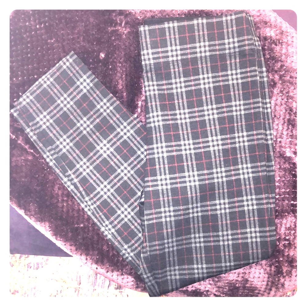 Max studio plaid print dress pants